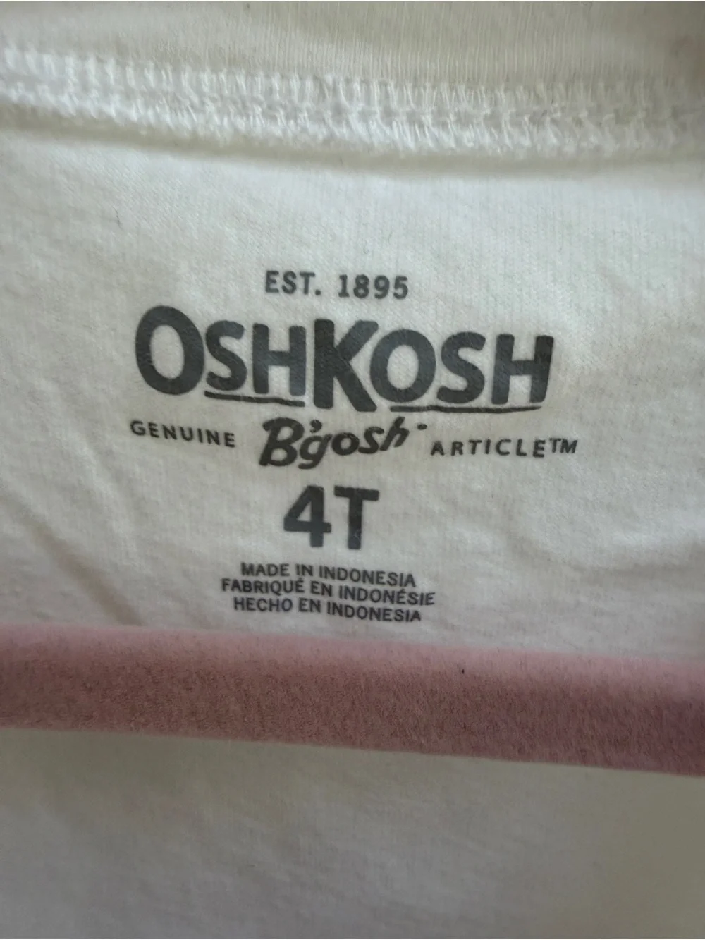 OshKosh B'gosh Girls 4T Happy Birthday White Short Sleeve Shirt Top Cupcake